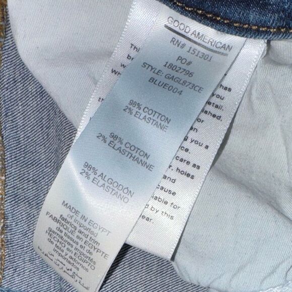 Good American Blue Skinny Jeans Women’s Size 10/30 Mid Rise Stretch Denim - Picture 4 of 10